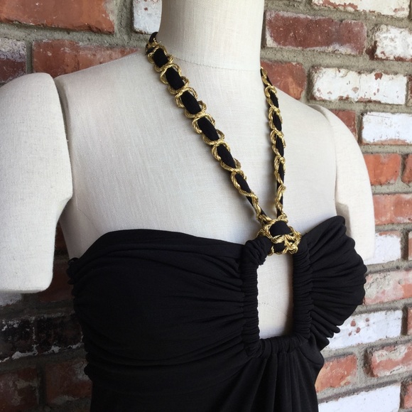 Gorgeous SELE’ Black Peek-A-Boo Halter Dress/Gown! - Picture 3 of 7